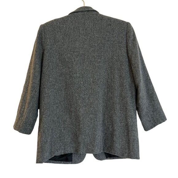 Vintage Sage Harbor Gray Wool Blend Single Button Pocket Blazer Size 12P - Picture 6 of 8